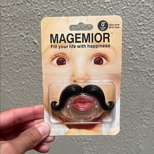 Magemior Black Mustache Pacifier - NEW
